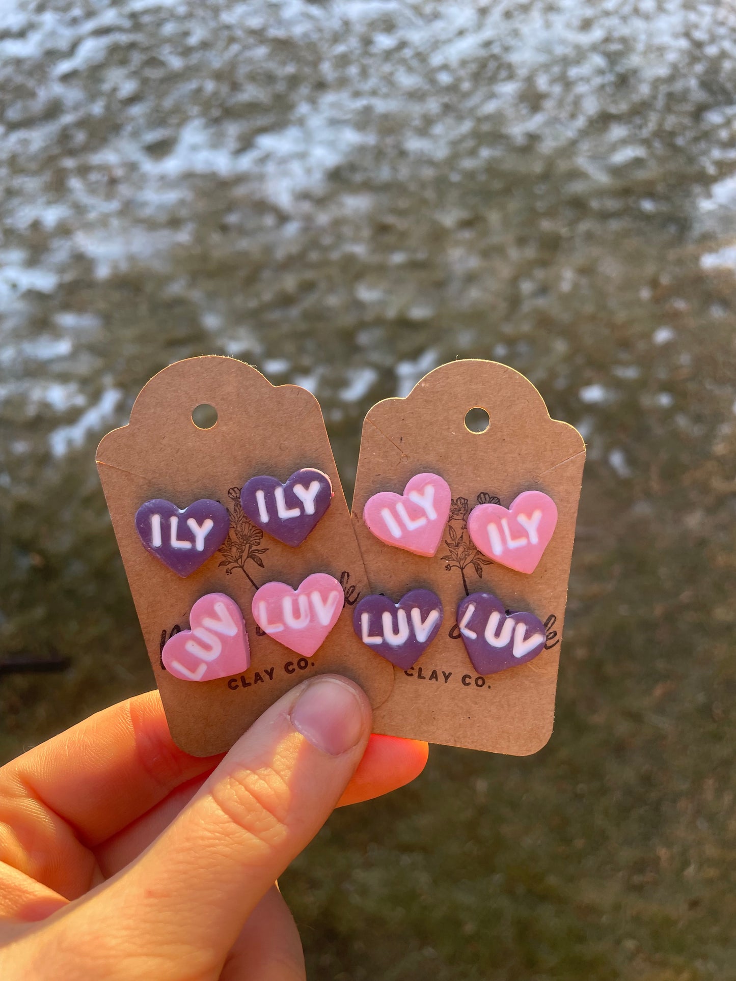 Conversation heart studs